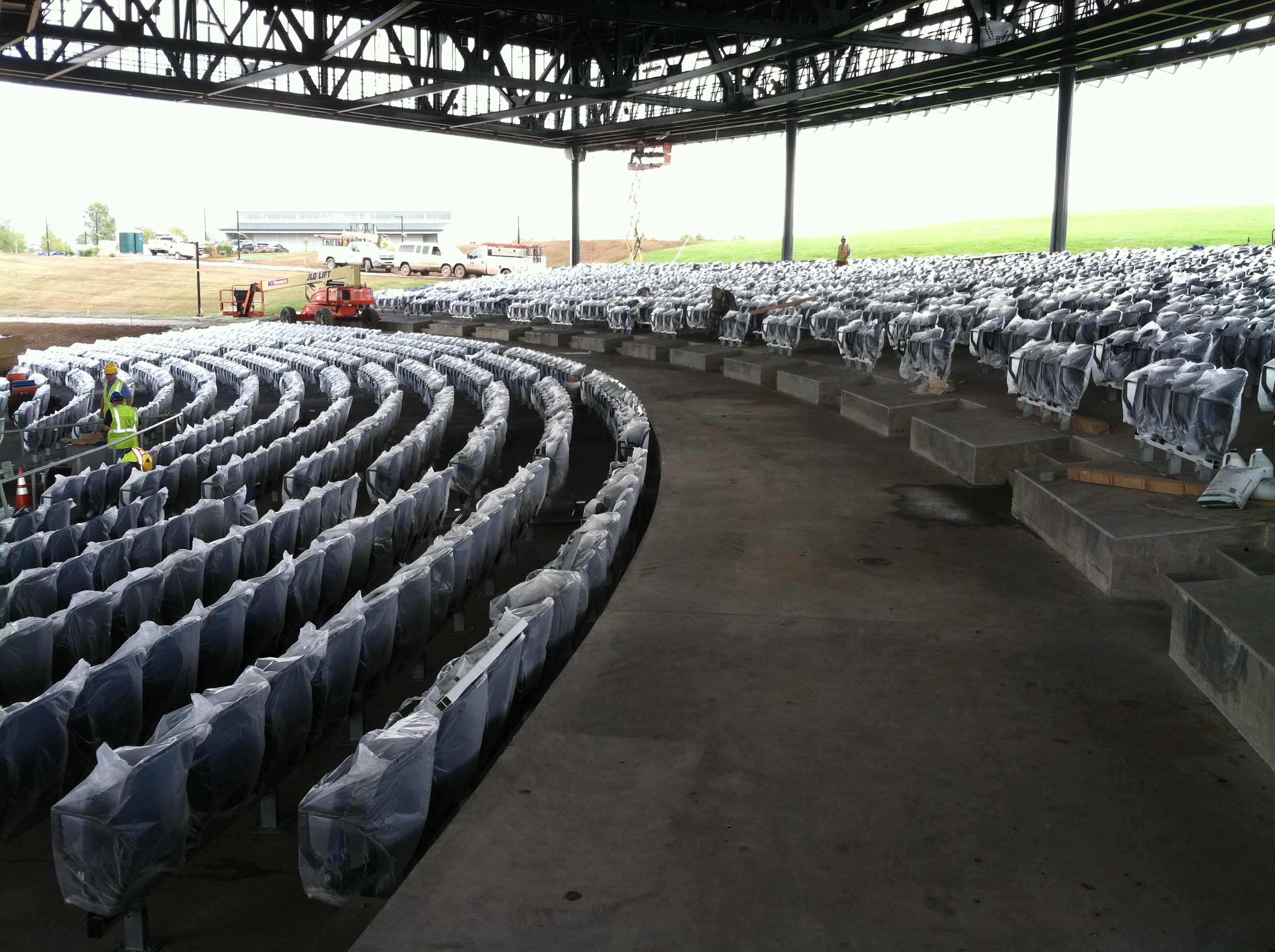 John P. Stopen Lakeview Amphitheater Project seating construction